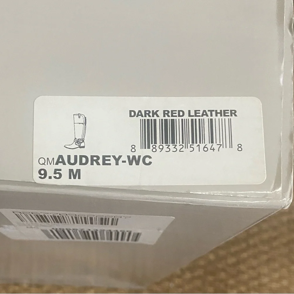 Marc Fisher Size 9.5 Dark Red Leather Women Tall Knee Boots Brand New With Box